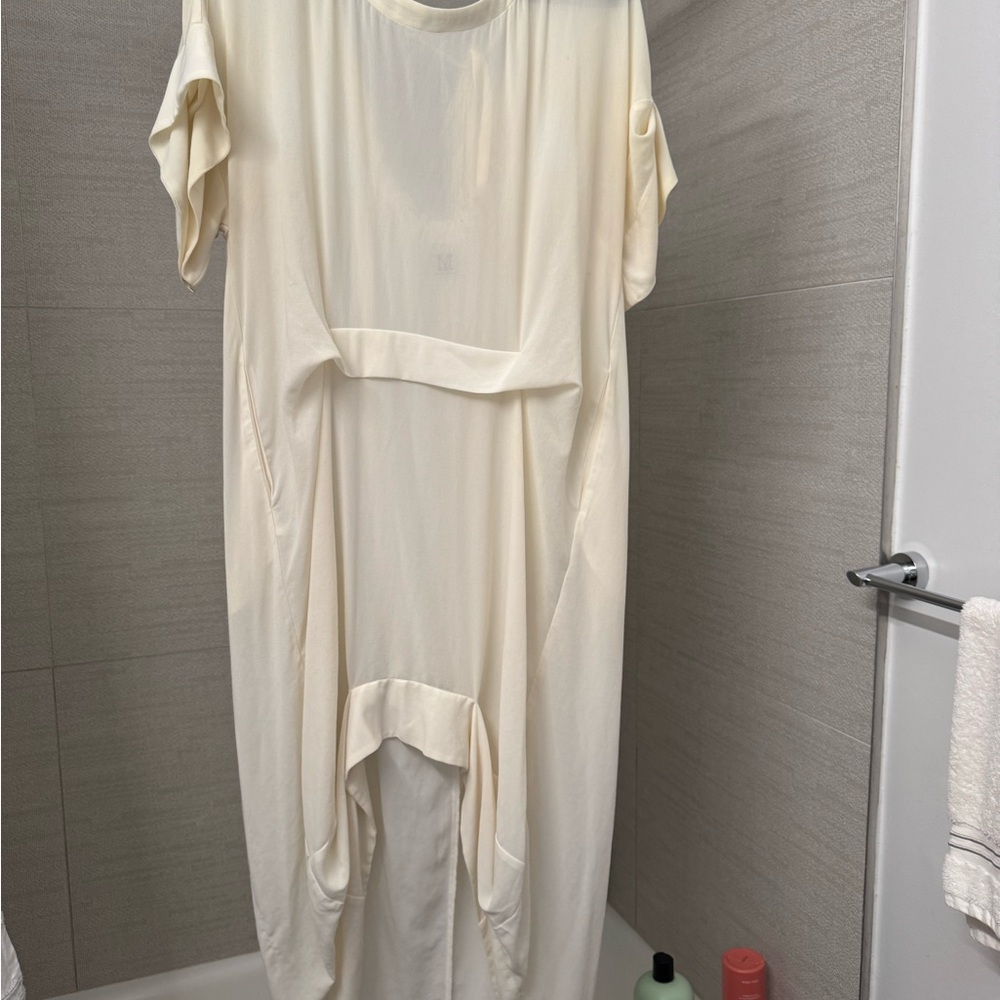 Malia Mills Cream Oversized Short-Sleeve Swim Cover Up